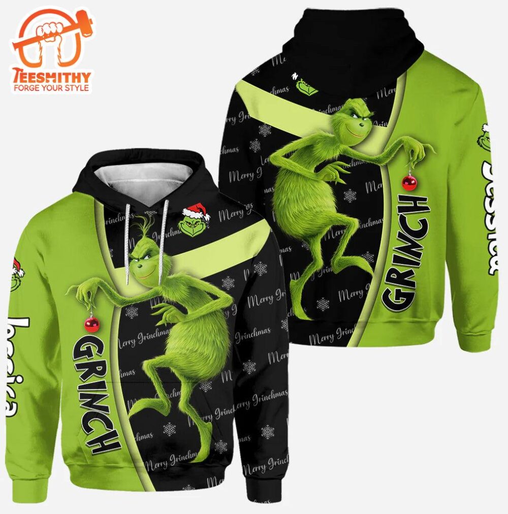 Any Name – Grinch Personalized Hoodie and Leggings