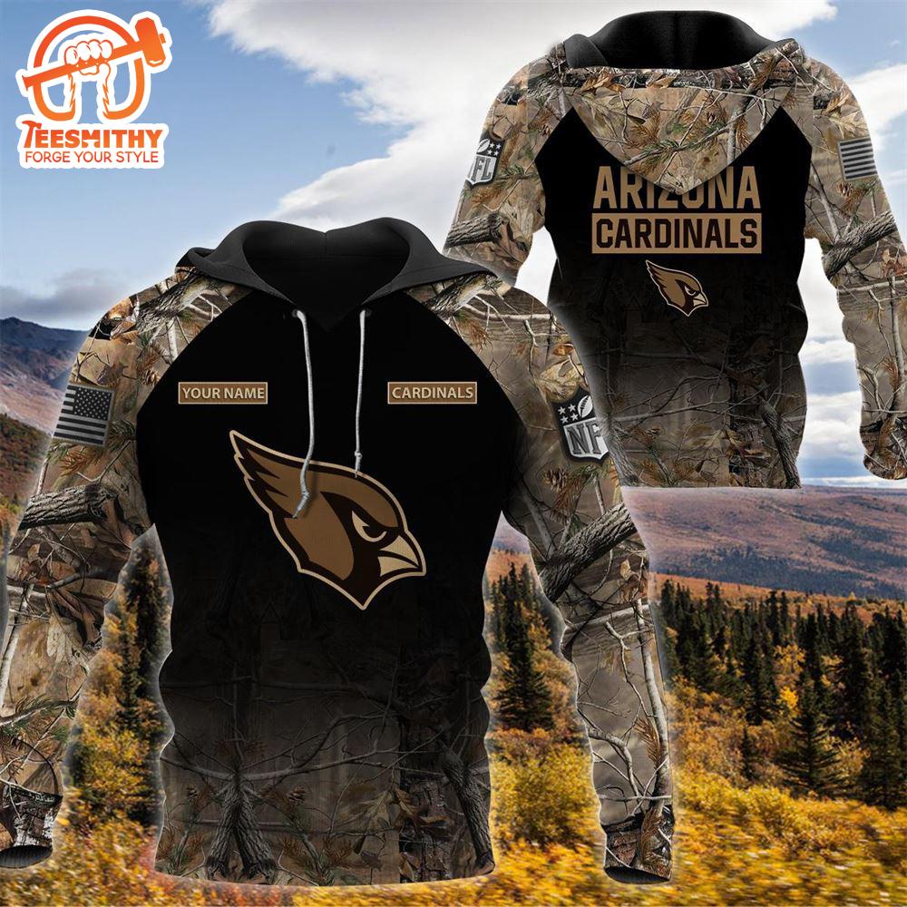 Arizona Cardinals Personalized Your Name Hunting Camo Hoodie  Gift Christmas