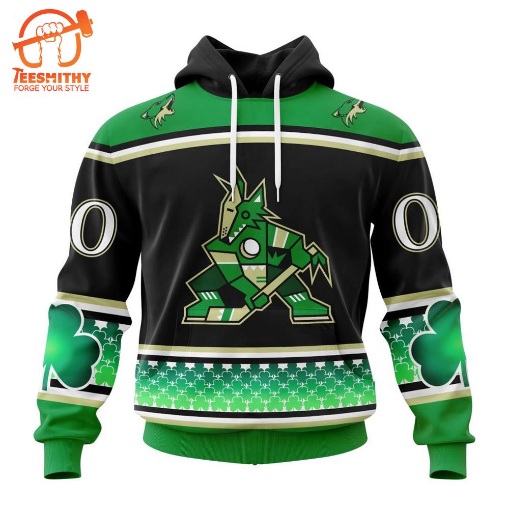 Arizona Coyotes Hoodie Specialized Unisex Kits Hockey Celebrate St Patrick’s Day Hoodie LV KSST136C