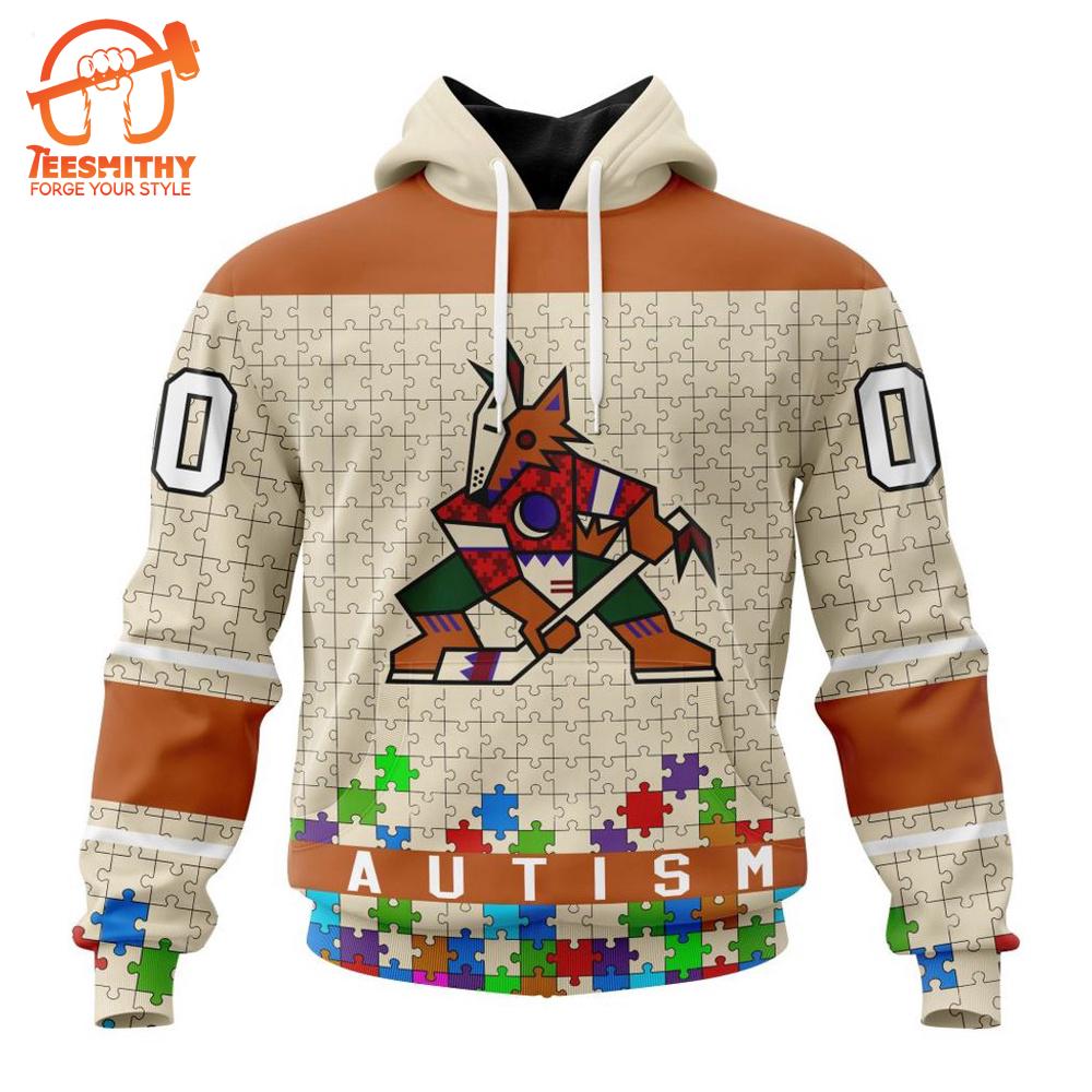 Arizona Coyotes Hoodie Specialized Unisex Kits Hockey Fights Against Autism Hoodie LV 059Y5S2T