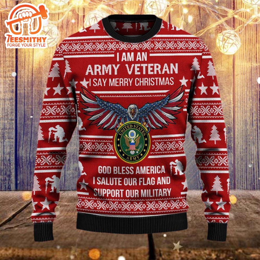 Armed Forces Army Military Vva Vietnam Veterans Day Gift For Father Dad Ugly Sweater Wool Sweater – Veteran Sweater