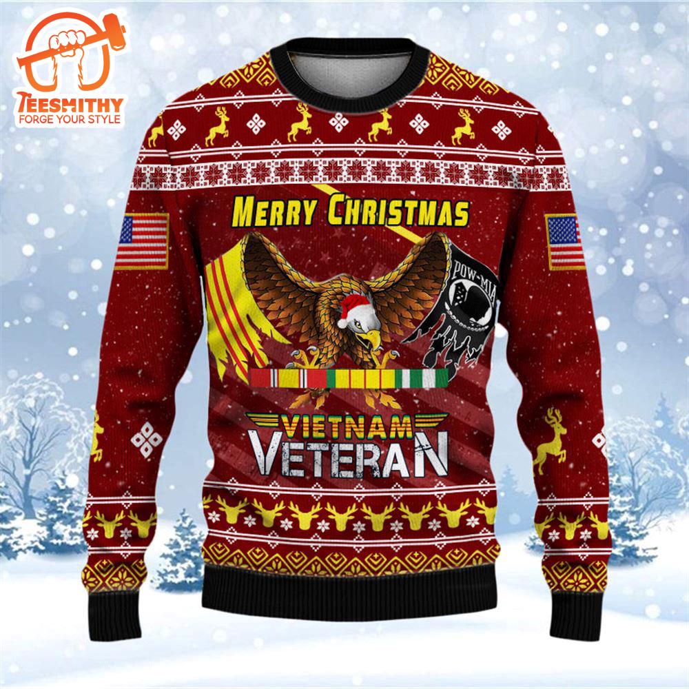 Armed Forces Army Navy Usmc Marine Air Forces Veteran Military Vva Vietnam America Soldier Ugly Sweater – Veteran Sweater