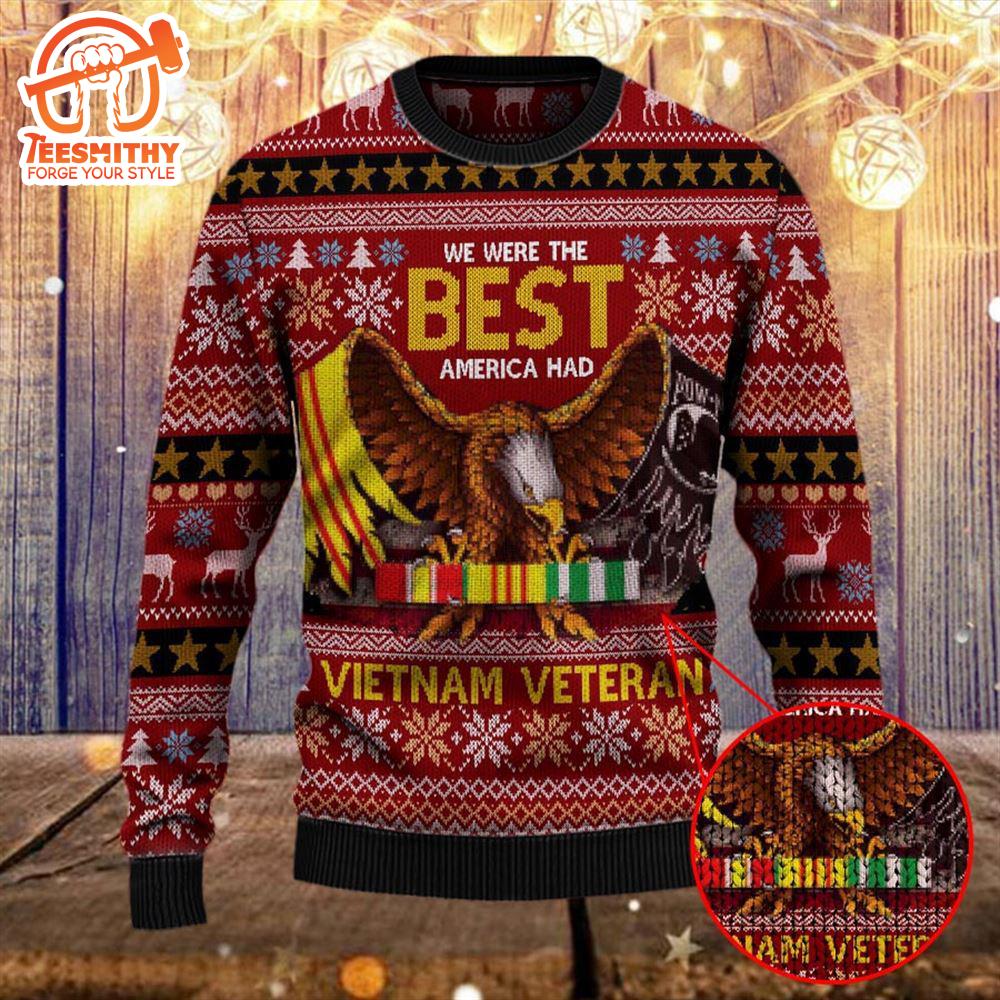 Armed Forces Army Usn Navy Usmc Marine Usaf Air Forces Uscg Coast Guard Military Vva Vietnam Veterans Day Gift For Father Dad Christmas Ugly  – Veteran Sweater