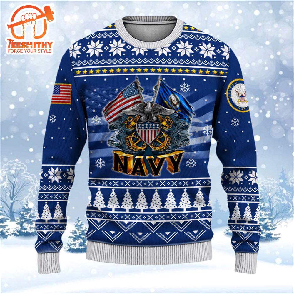 Armed Forces Navy Veteran Military Soldier Ugly Sweater 3D – Veteran Sweater