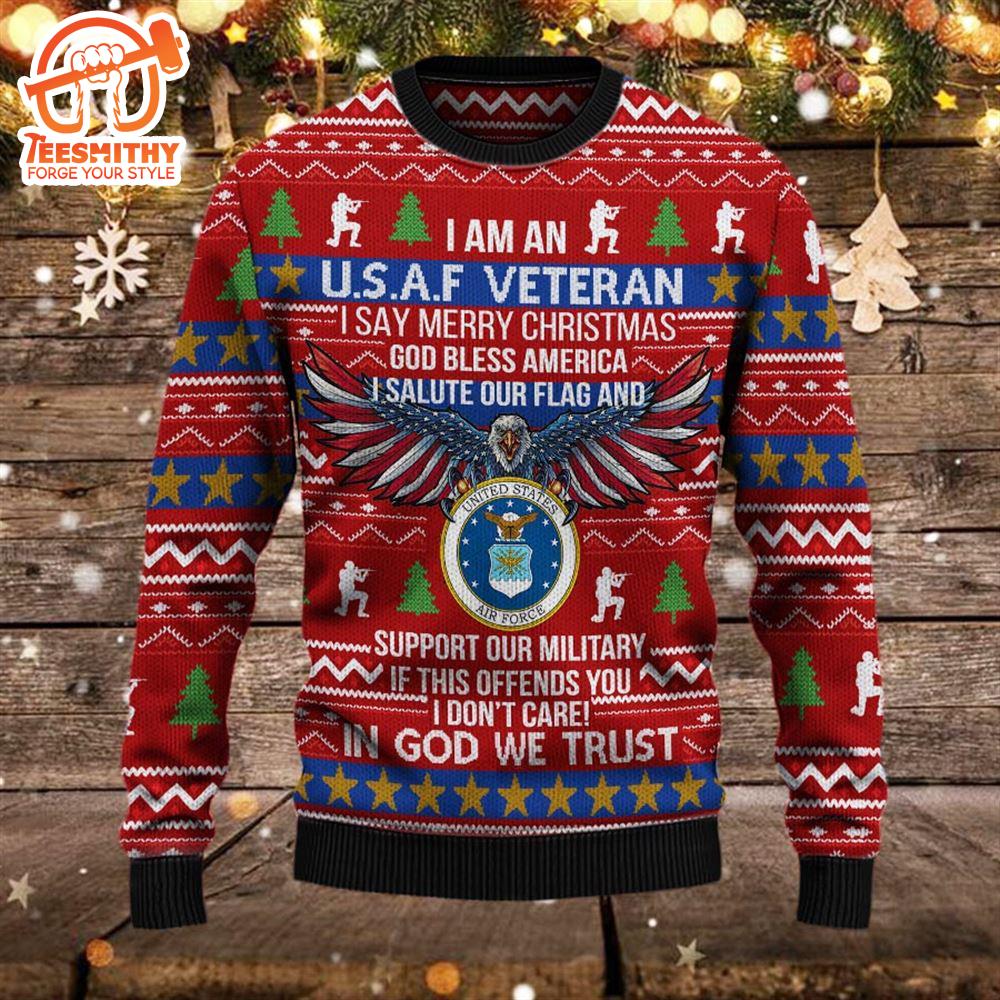 Armed Forces Usaf Air Forces Military Vva Vietnam Veterans Day Gift For Father Dad Christmas Ugly  – Veteran Sweater