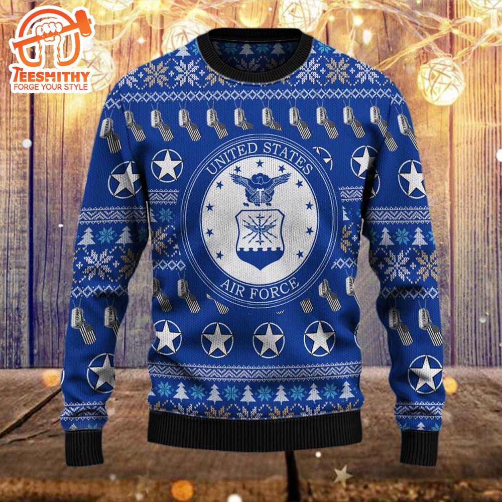 Armed Forces Usaf Air Forces Military Vva Vietnam Veterans Day Gift For Father Dad Christmas Ugly Sweater Xmas – Veteran Sweater