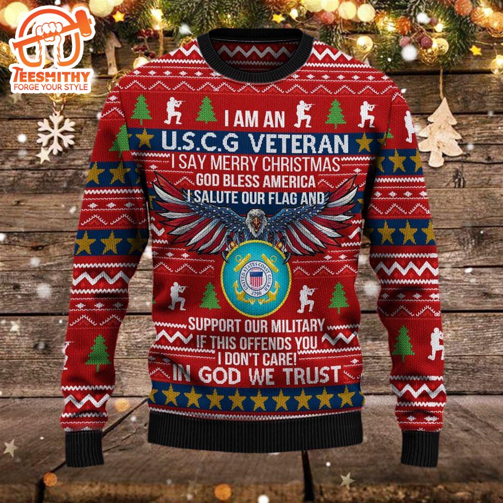 Armed Forces Uscg Coast Guard Military Vva Vietnam Veterans Day Christmas Ugly Sweate – Veteran Sweater