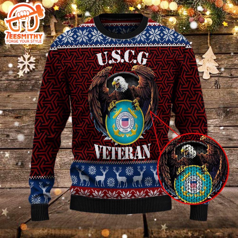 Armed Forces Uscg Coast Guard Military Vva Vietnam Veterans Day Gift For Father Dad Christmas Ugly Xmas Sweater – Veteran Sweater