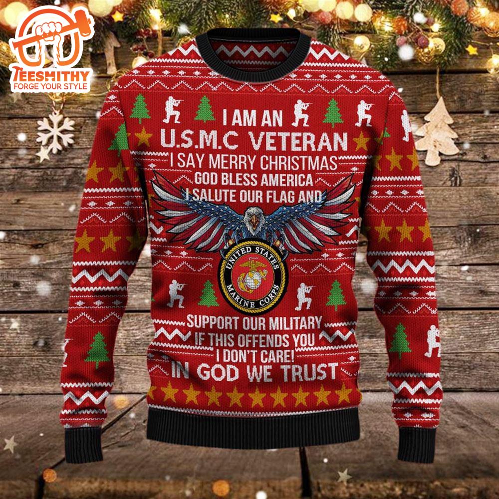 Armed Forces Usmc Marine Military Vva Vietnam Veterans Day Gift For Father Dad Christmas Ugly Sweater Xmas – Veteran Sweater