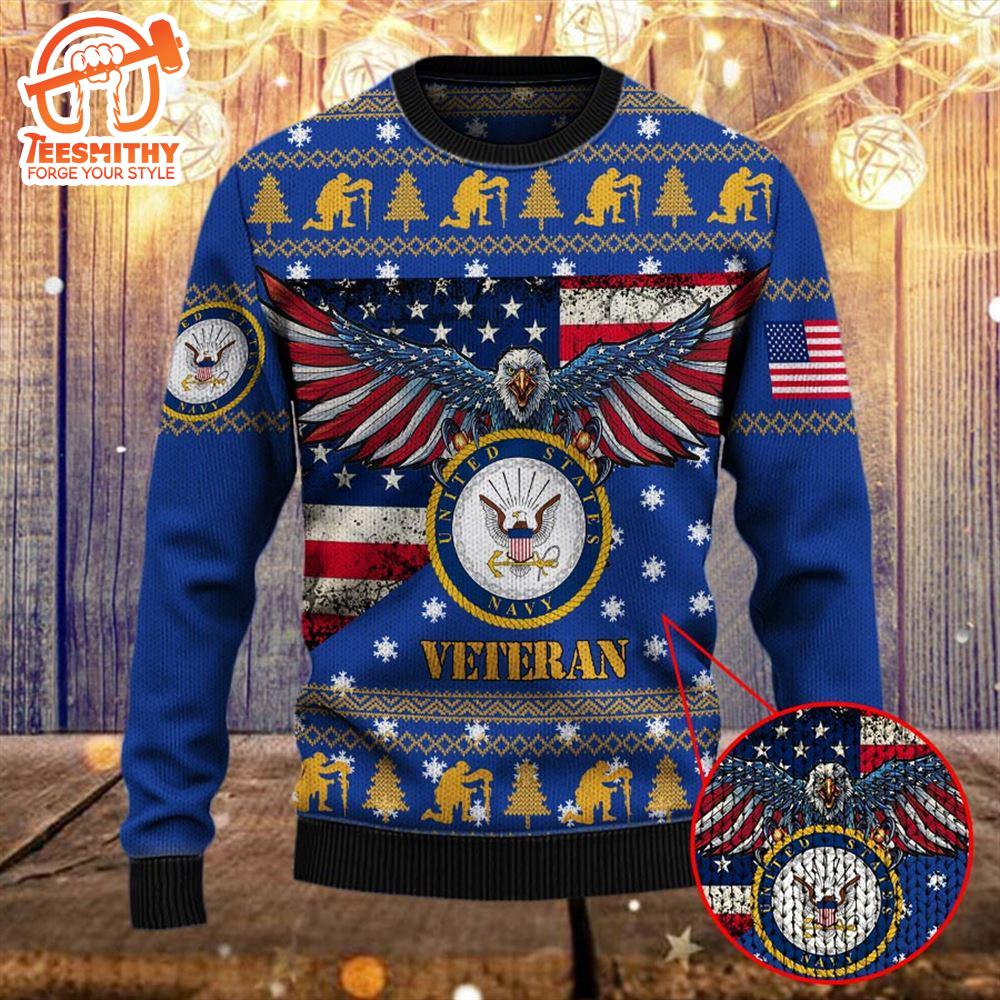 Armed Forces Usn Navy Military Vva Vietnam Veterans Day Gift For Father Dad Christmas Ugly  – Veteran Sweater