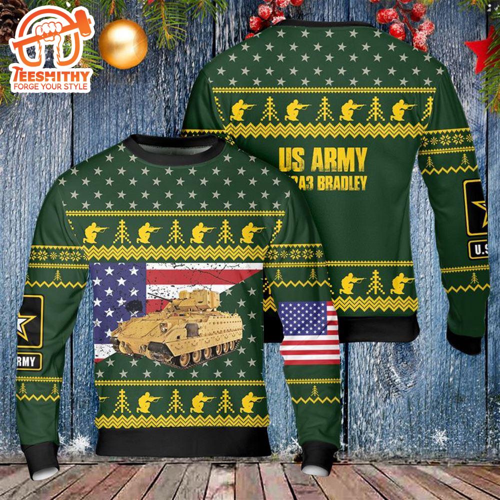 Army M2a3 Bradley Christmas Sweater 3d – Veteran Sweater