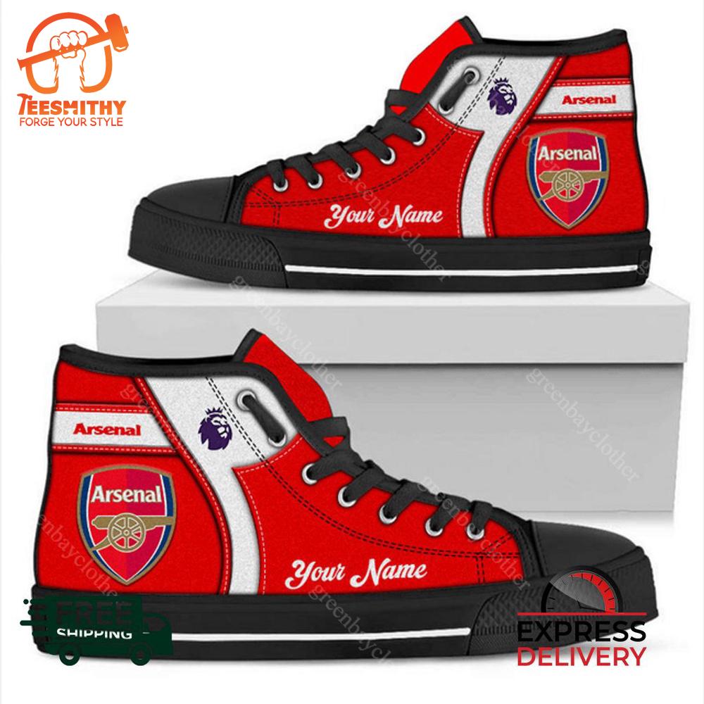 Arsenal F.C. Personalzied High Top Canvas Shoes