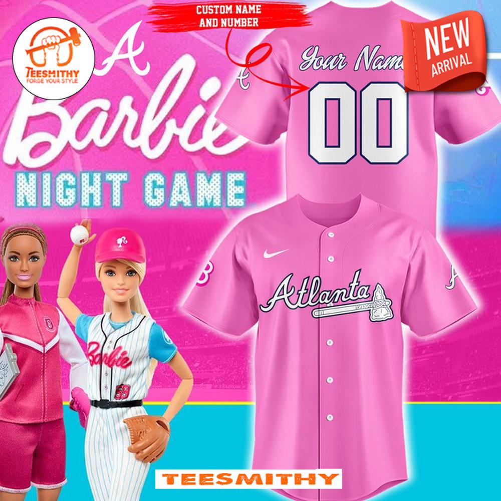 Atlanta Braves x Barbie Night Game Pink Baseball Jersey