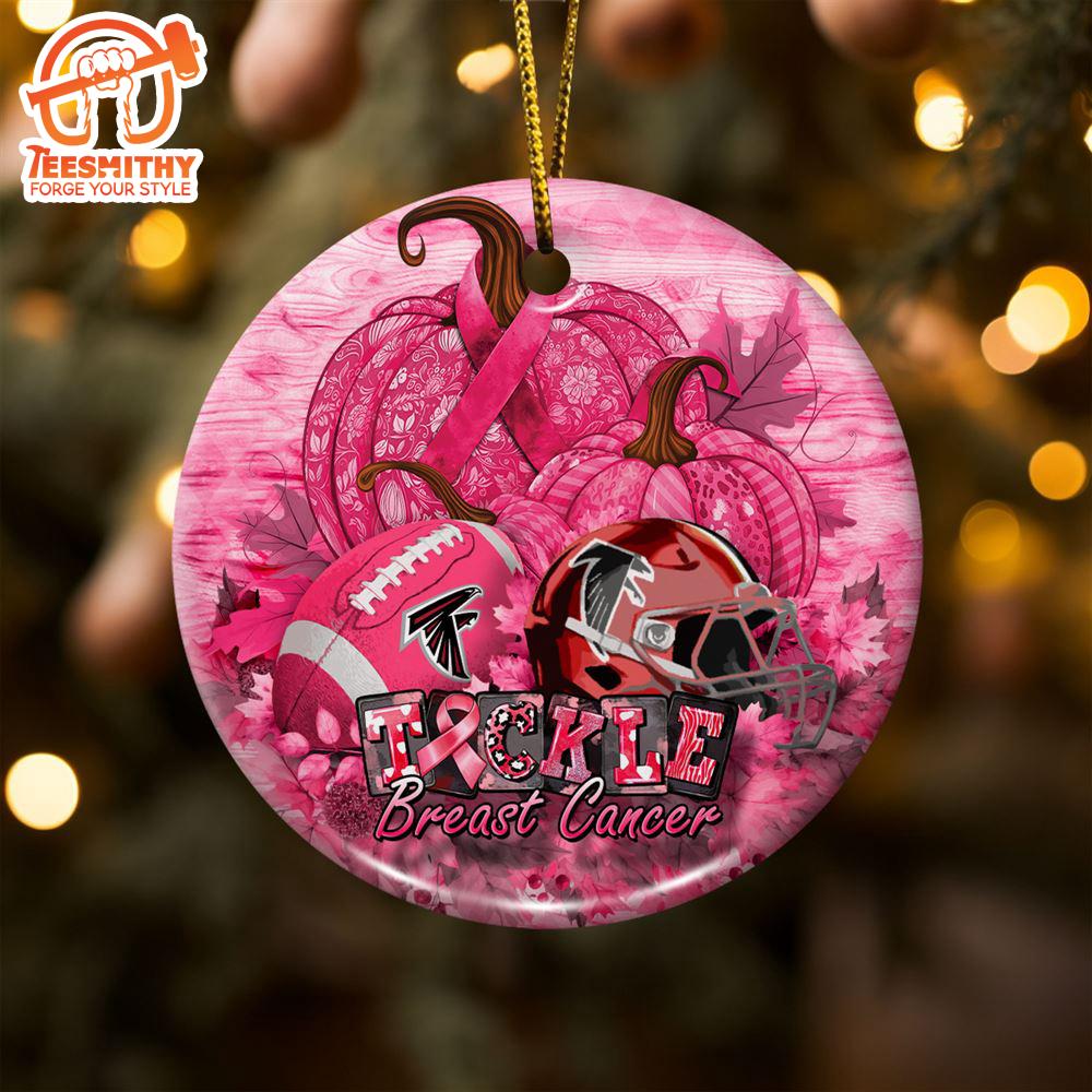 Atlanta Falcons  Breast Cancer And Sport Team Ceramic Ornament  – Breast Cancer Ornament