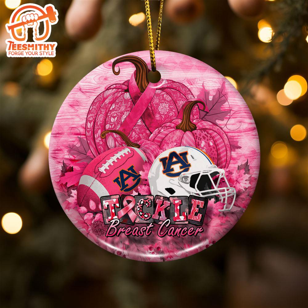 Auburn Tigers  Breast Cancer And Sport Team Ceramic Ornament – Breast Cancer Ornament