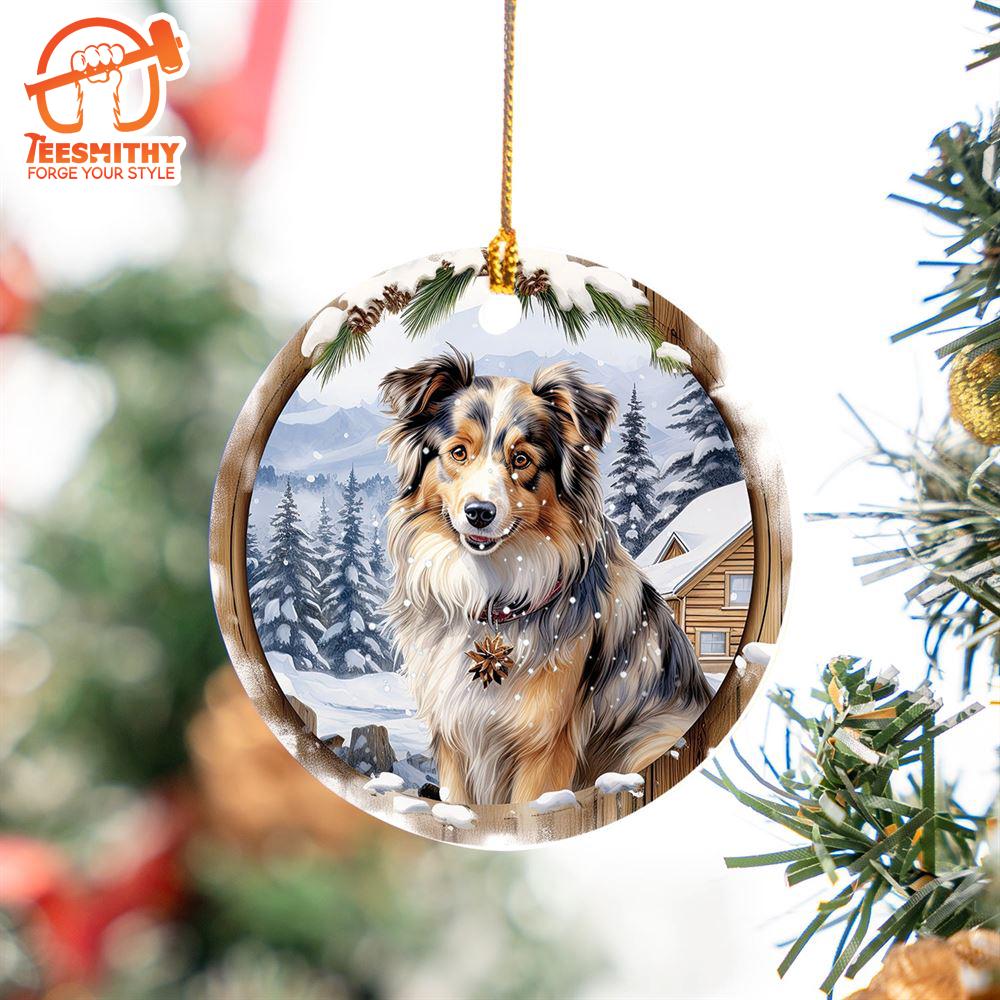 Christmas 2024  Australian Shepherd Ceramic Ornament