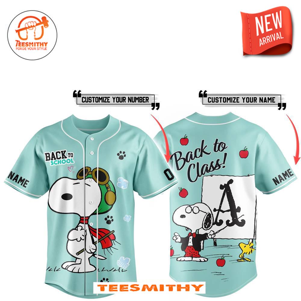 Back To School Snoopy Custom Baseball Jersey