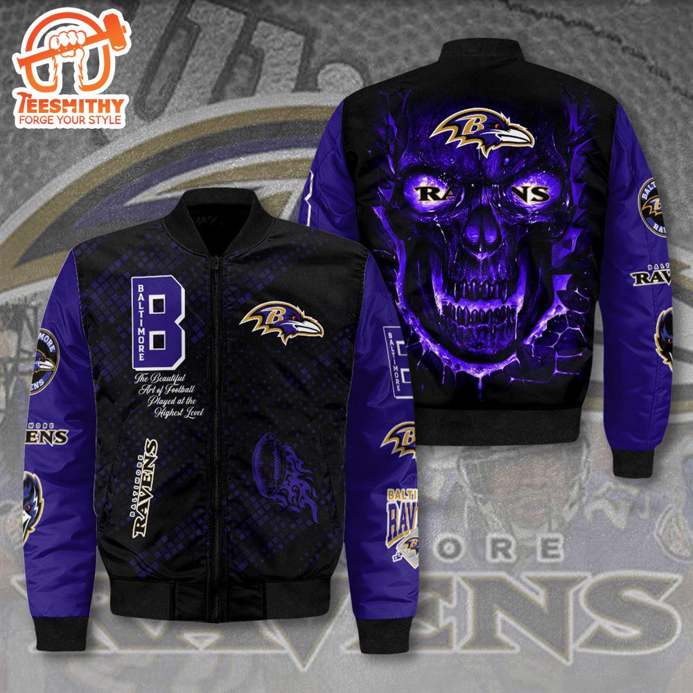 Baltimore Ravens 3D Bomber Jacket For Fans