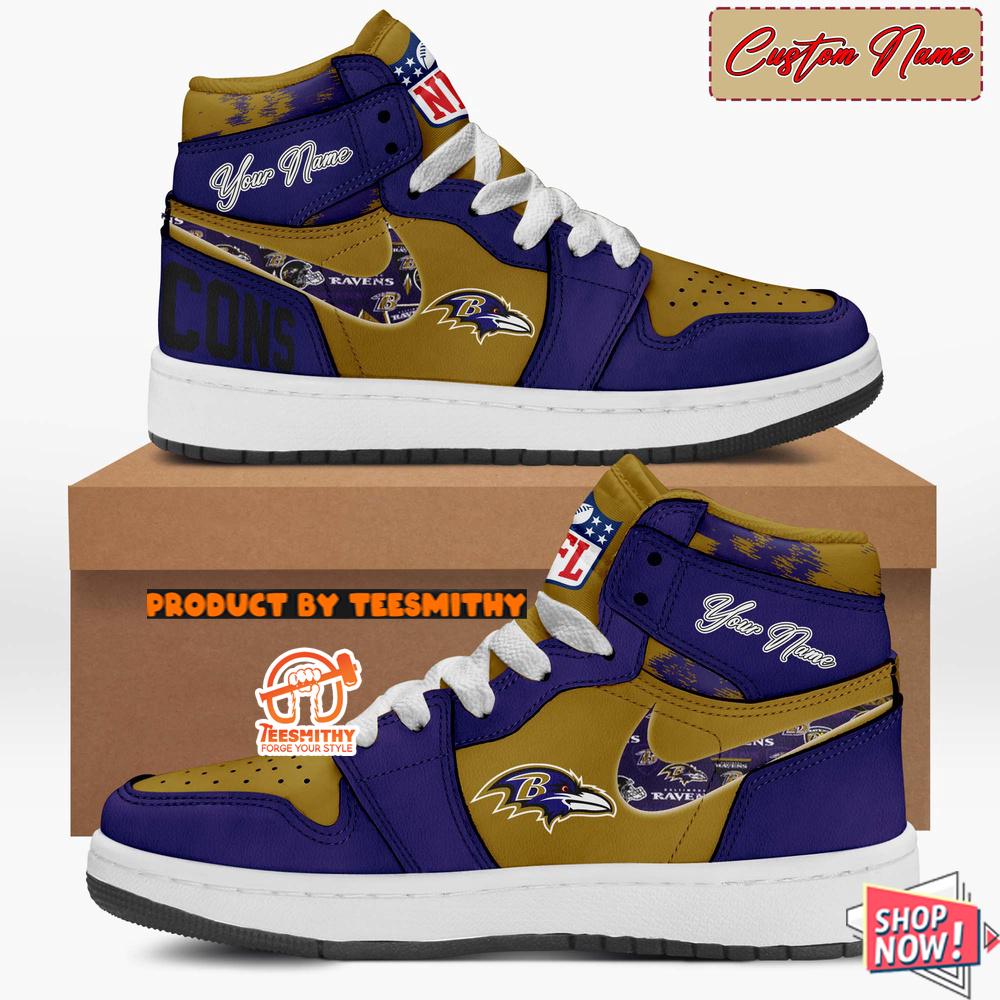 Baltimore Ravens Air Jordan 1 Shoes