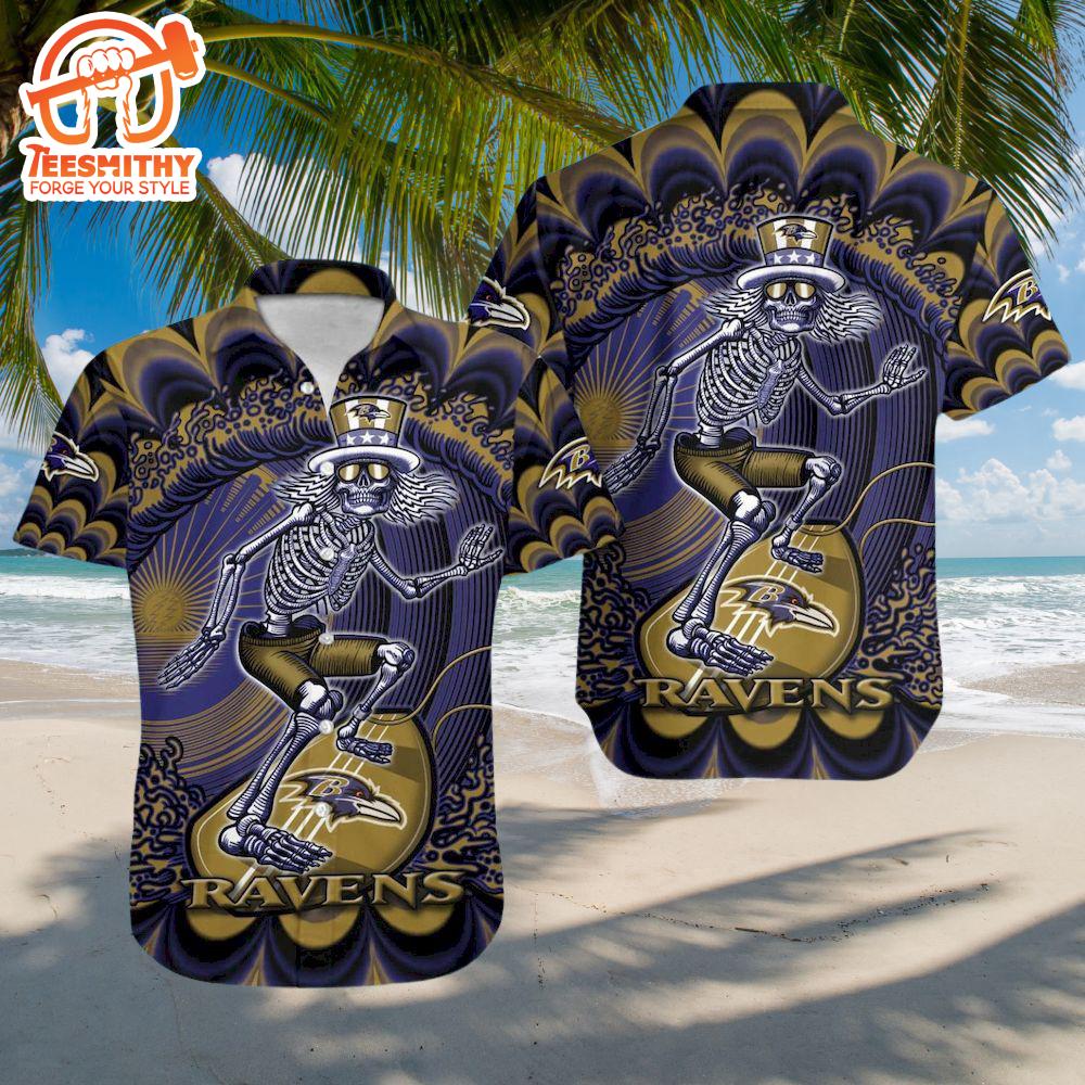 Baltimore Ravens Deadhead Vibes Hawaiian Shirt