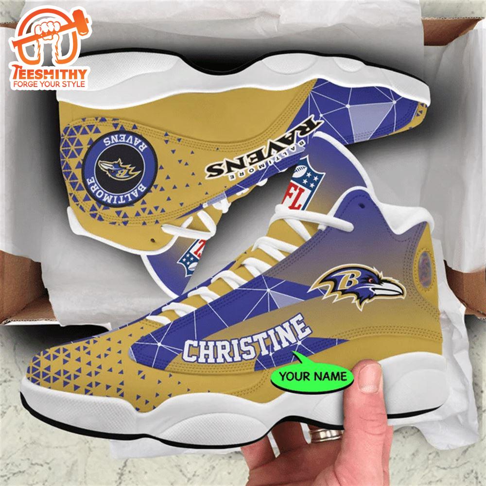 Baltimore Ravens NFL Personalized Jordan 13 Shoes  Gift Christmas