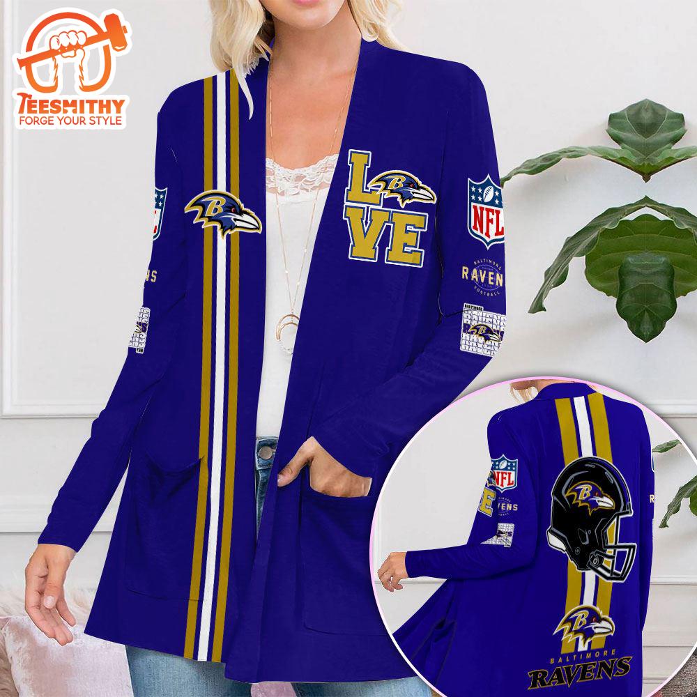 Baltimore Ravens Women’s Patch Pocket Cardigan Gift Christmas