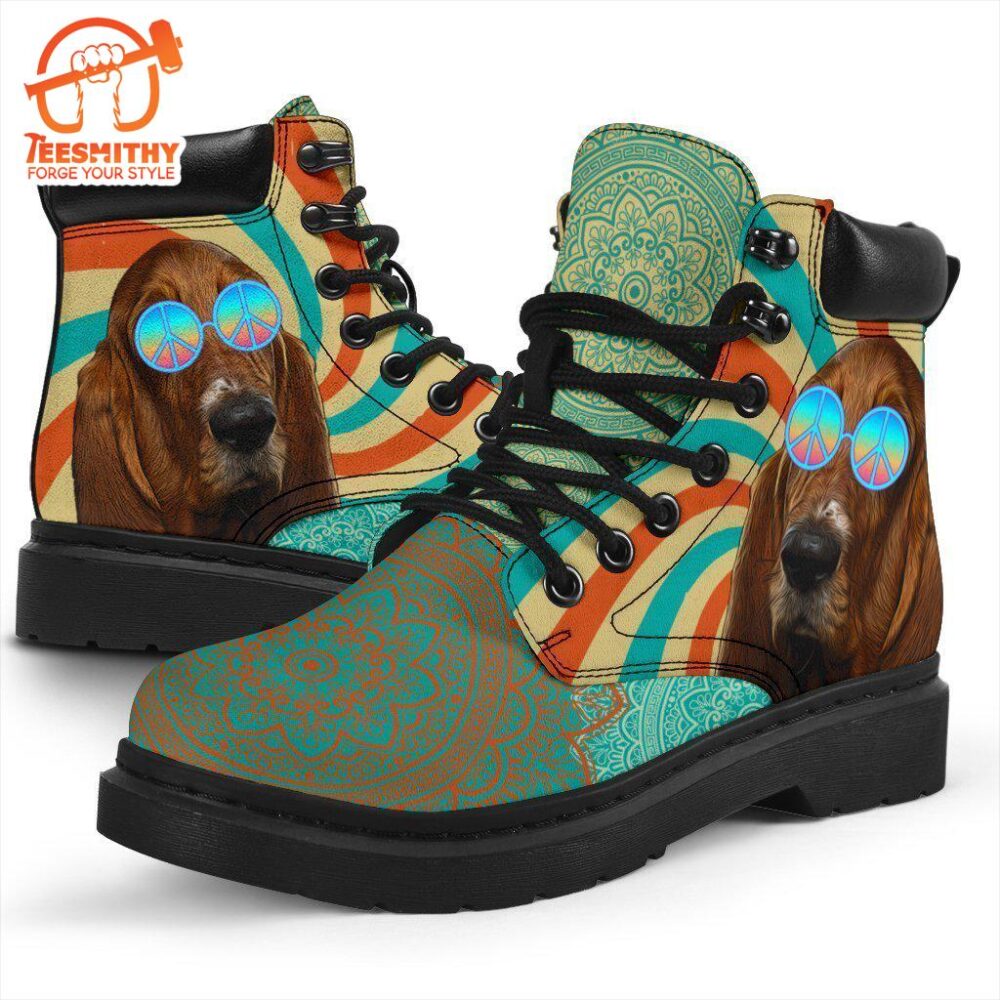 Basset Hound Boots Hippie Style Shoes Funny