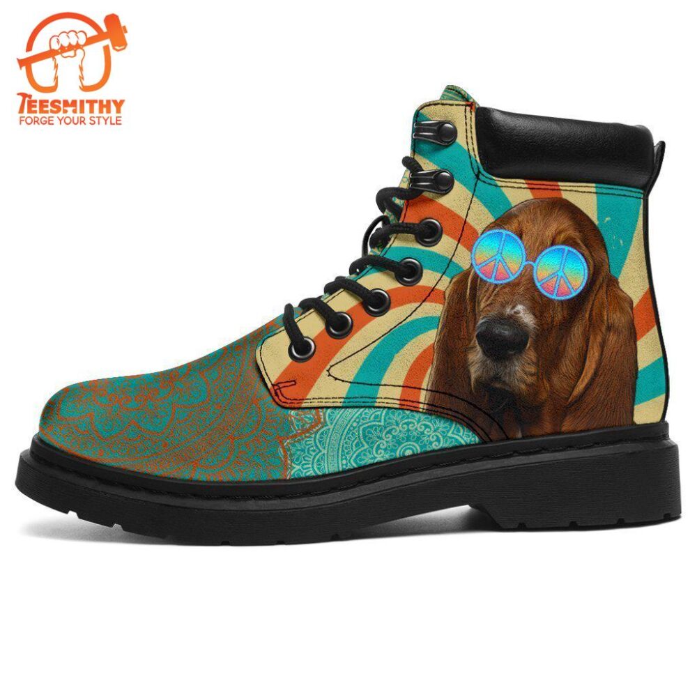 Basset Hound Boots Hippie Style Shoes Funny