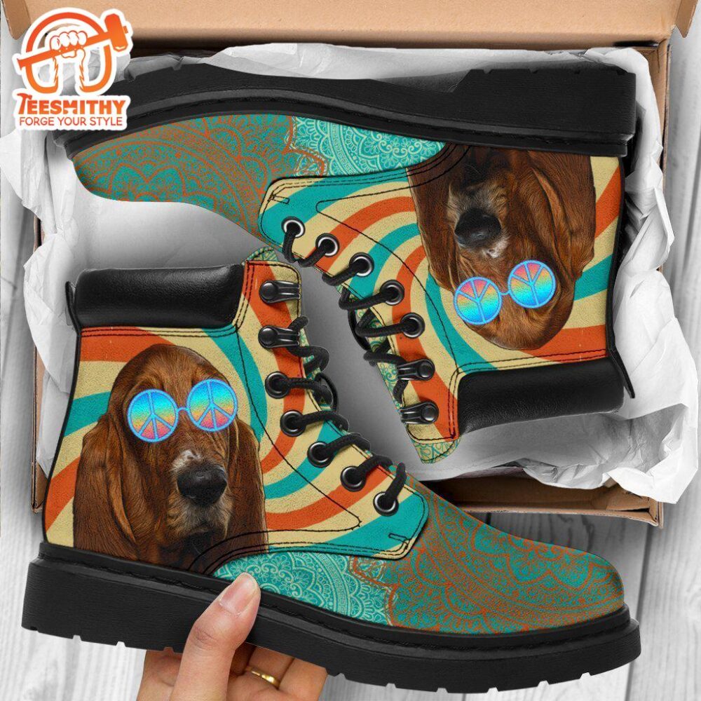 Basset Hound Boots Hippie Style Shoes Funny