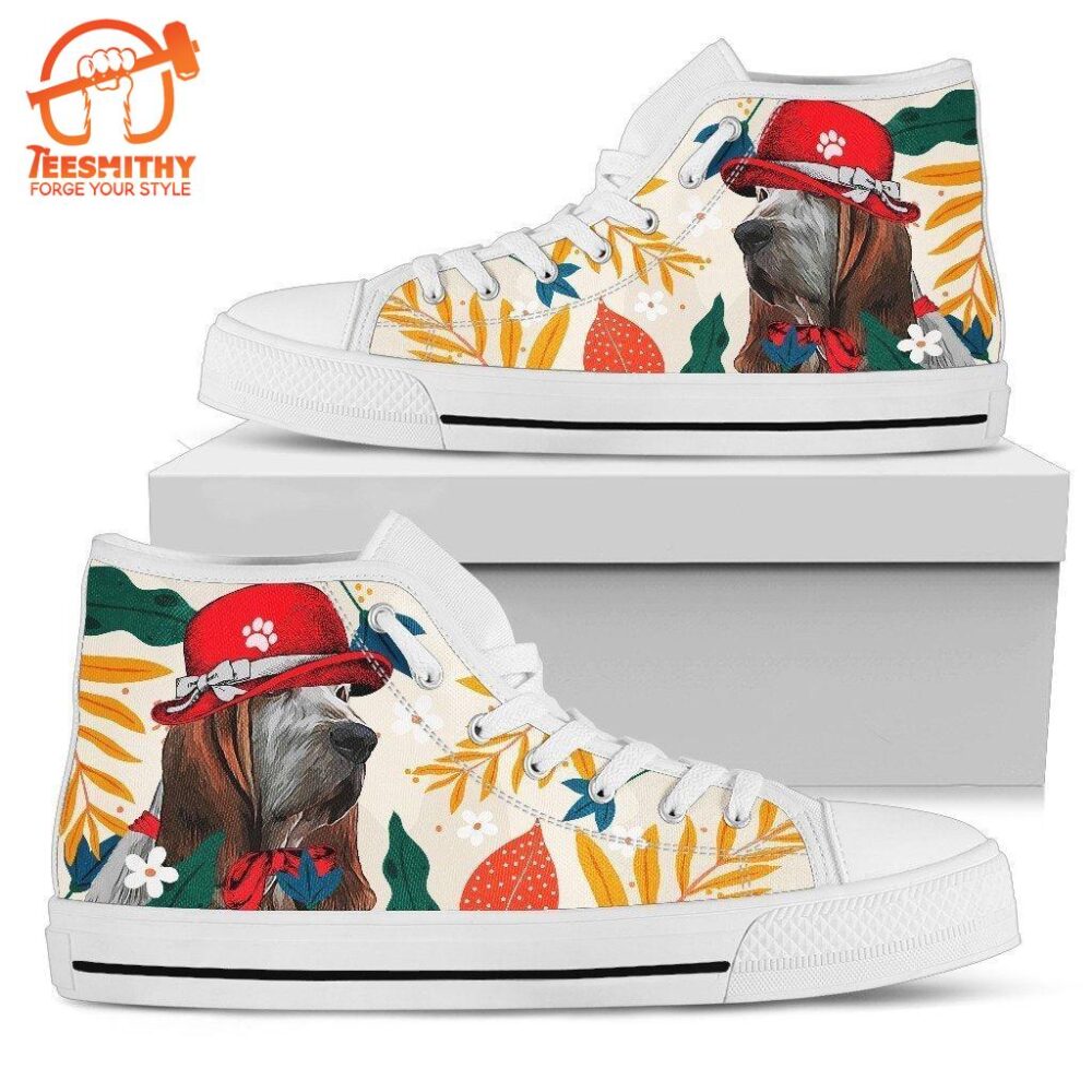 Basset Hound Dog Sneakers Women High Top Shoes Funny