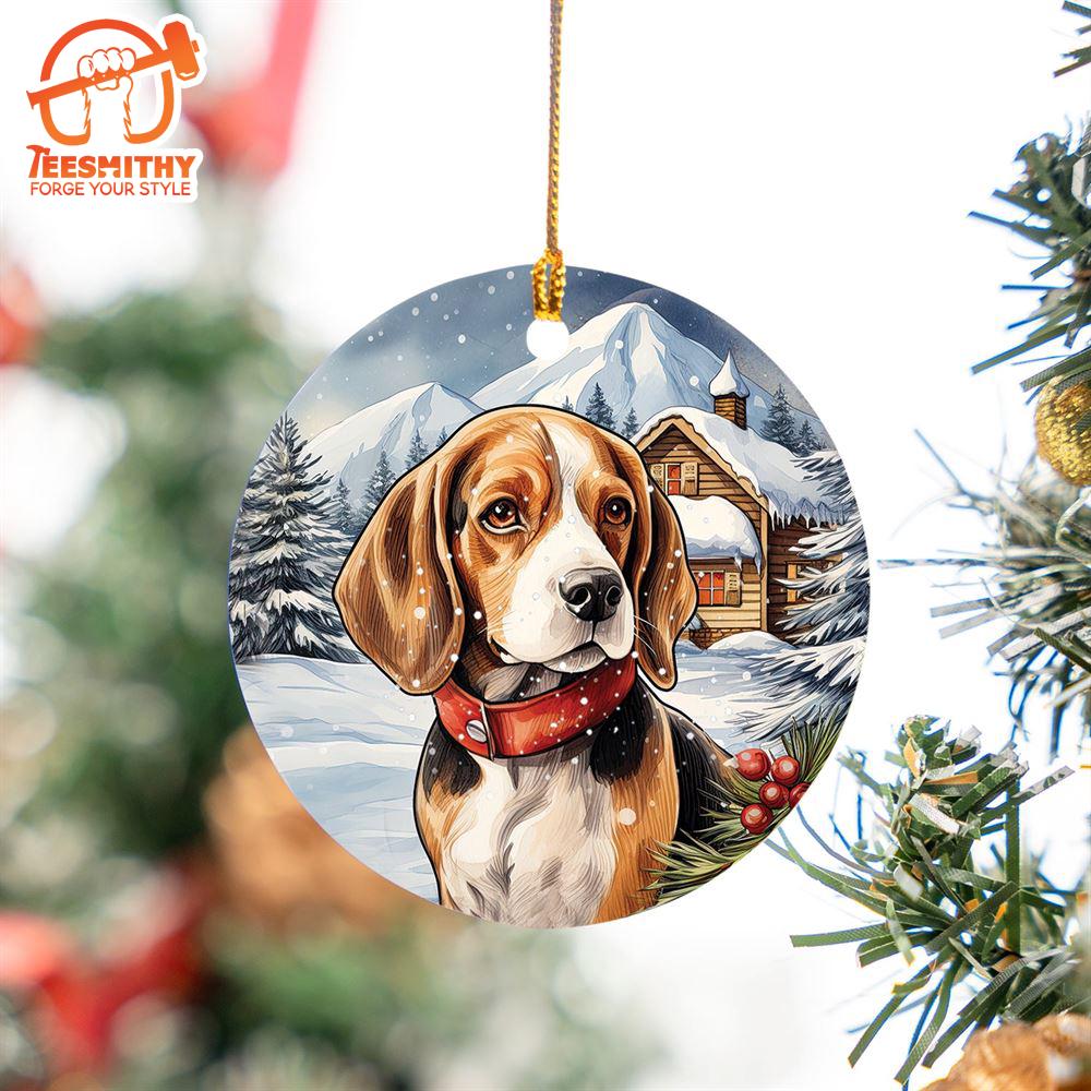 Christmas 2024  Beagle Ceramic Ornament