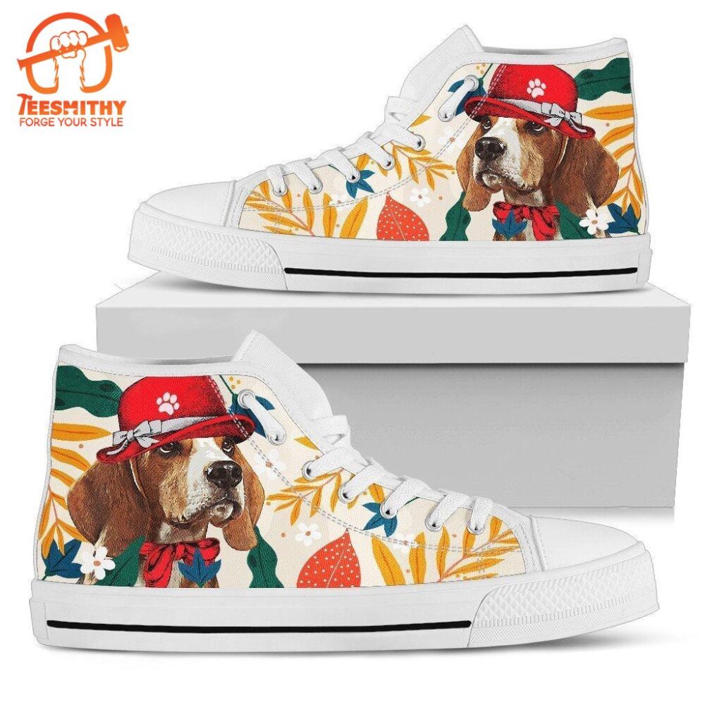 Beagle Dog Sneakers Women High Top Shoes Funny