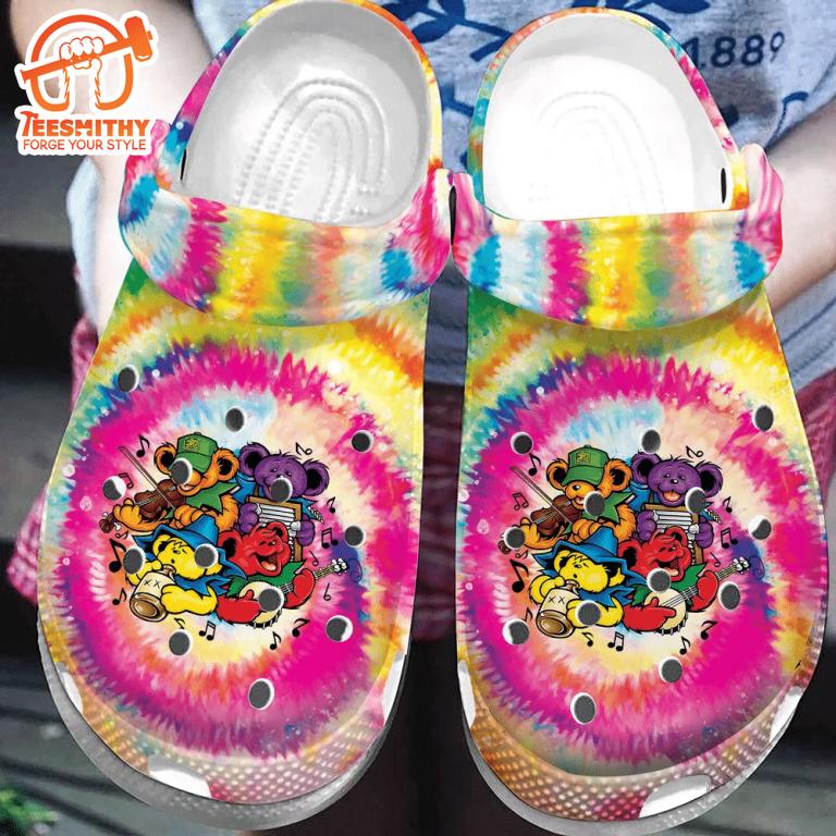 Bears Love Music Grateful Dead Music Band Tie Dye Clogs