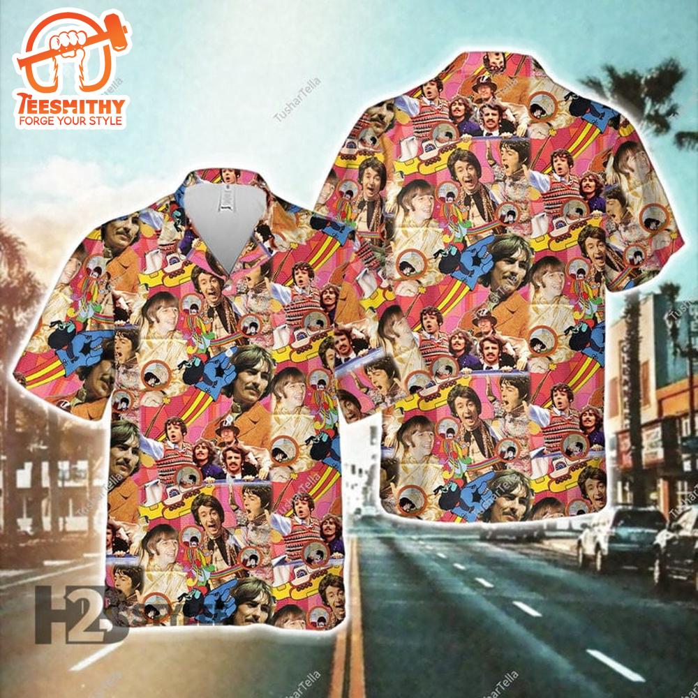 Beatles Icons Collage Hard Rock Hawaiian Shirt