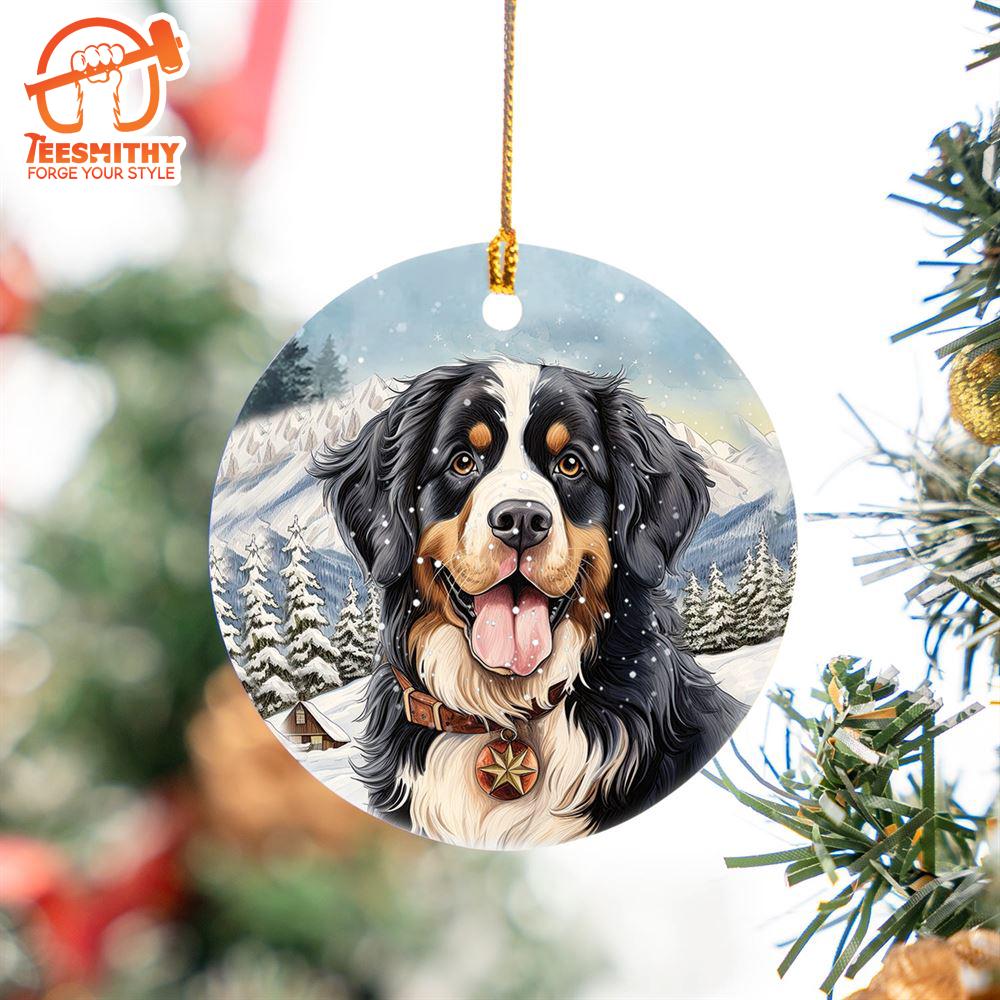 Christmas 2024  Bernese Mountain Ceramic Ornament