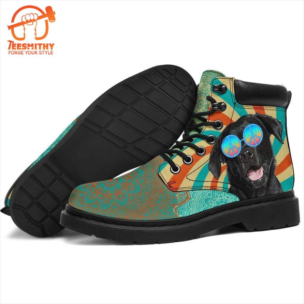 Black Labrador Dog Boots Shoes Hippie Style Funny