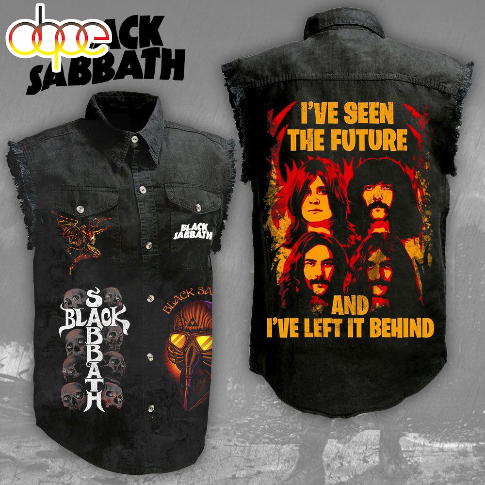 Black Sabbath 3D Lightweight Sleeveless Denim Shirt