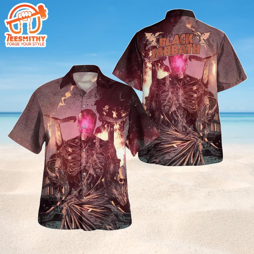 Black Sabbath Cyber Demon Apocalypse Short Sleeve Aloha Shirt