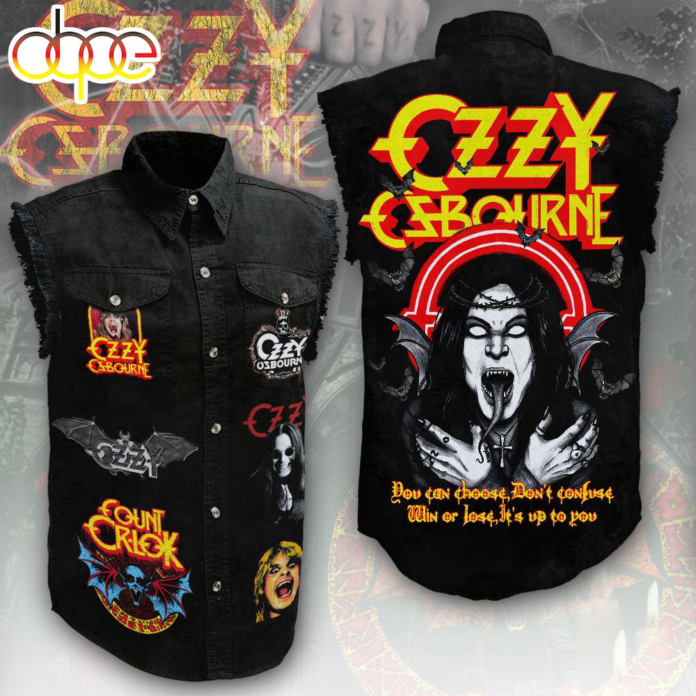 Black Sabbath Ozzy Osbourne 3D Lightweight Sleeveless Denim Shirt