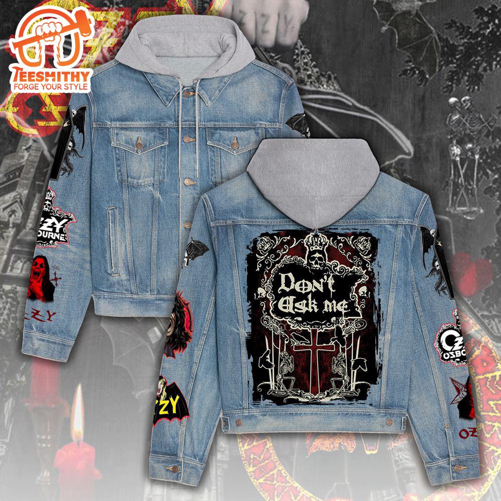 Black Sabbath Ozzy Osbourne Women’s Gift Christmas Denim Hood Jacket For Fans