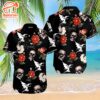 Black Sabbath Skull And Flowers Short Sleeve Aloha Shirt