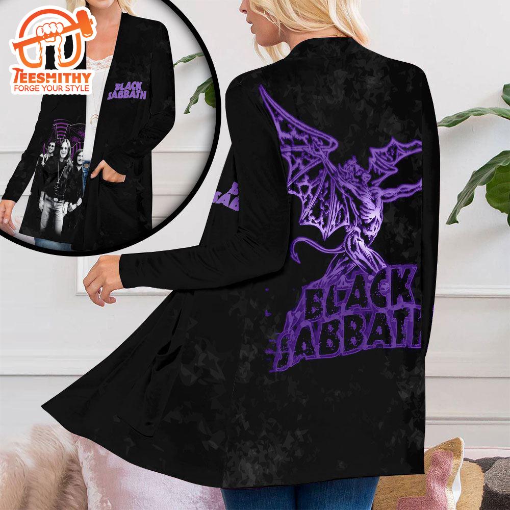 Black Sabbath Women’s Patch Pocket Cardigan For Fans