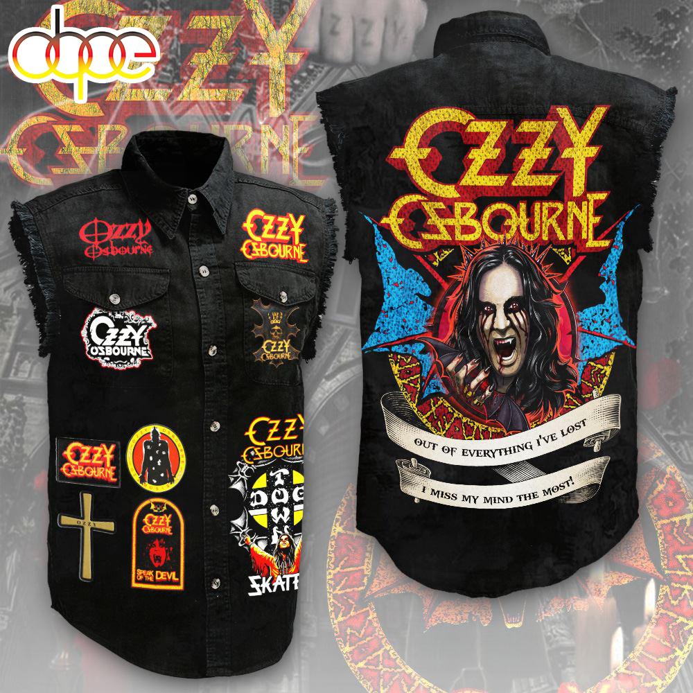 Black Sabbath x Ozzy Osbourne 3D Lightweight Sleeveless Denim Shirt