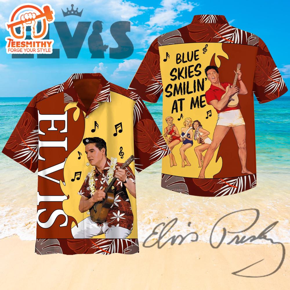 Blue Skies Smilin At Me Elvis Presley Hawaiian Aloha Shirts