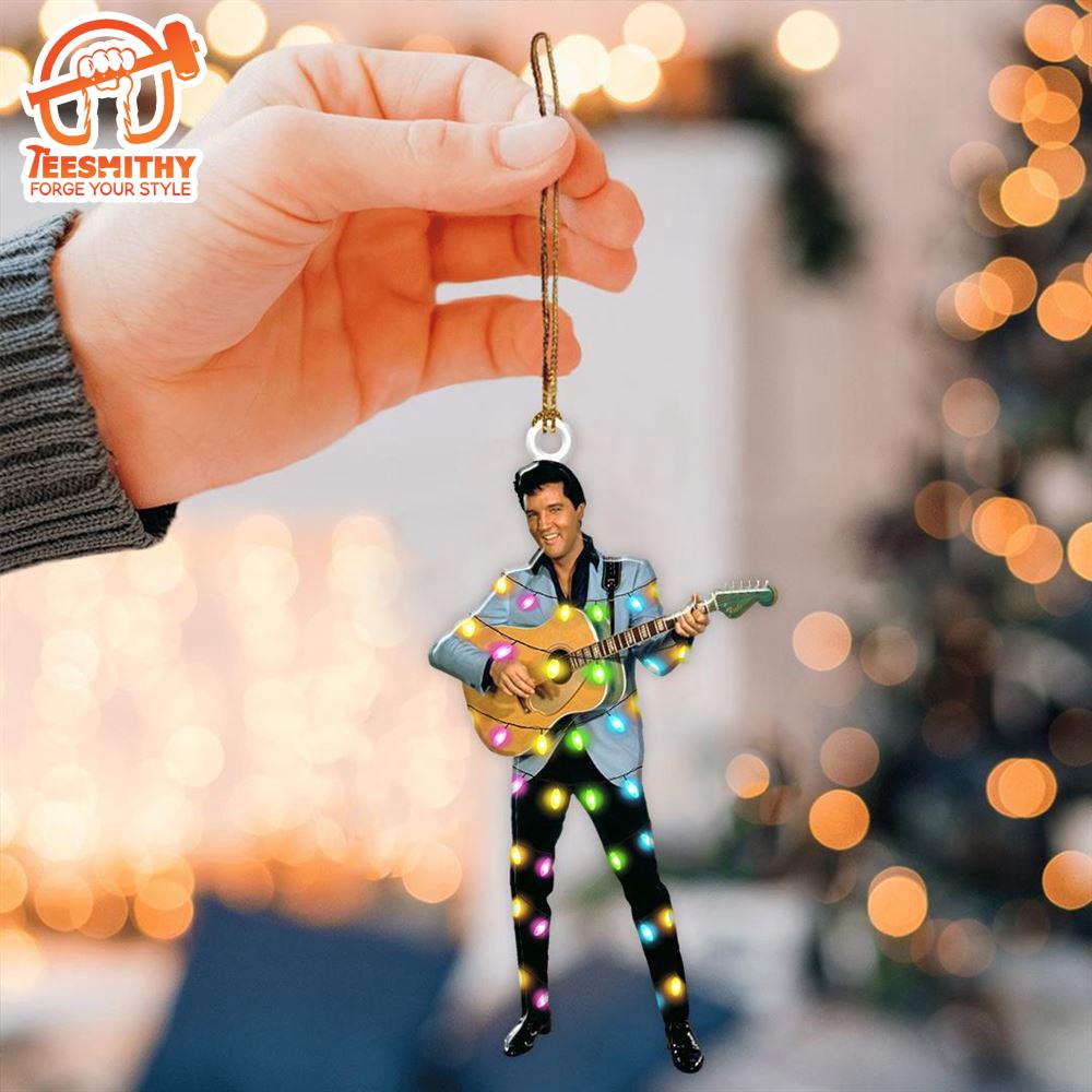 Blue Suit Elvis  Acrylic Ornament