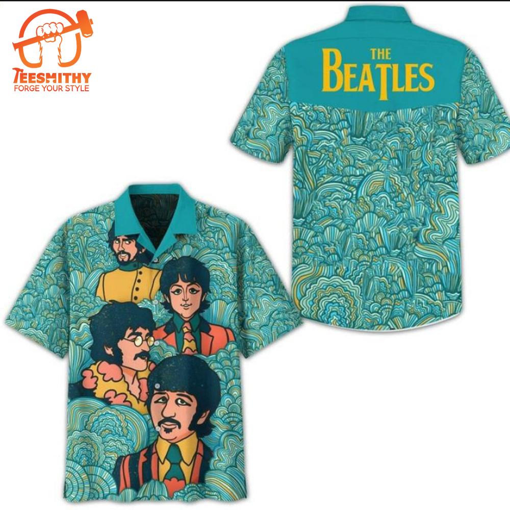 Blue Wave Beatles Hawaiian Shirt