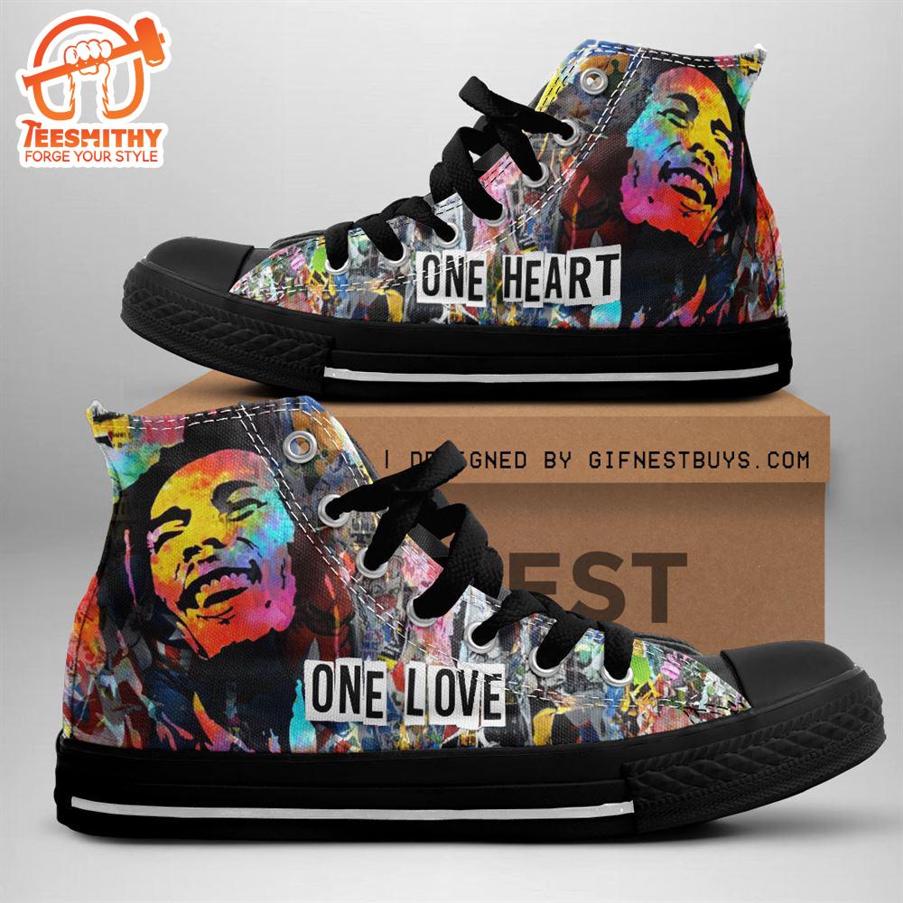 Bob Marley One Love, Bob Marley High Top Canvas Shoes, Bob Marley Fan