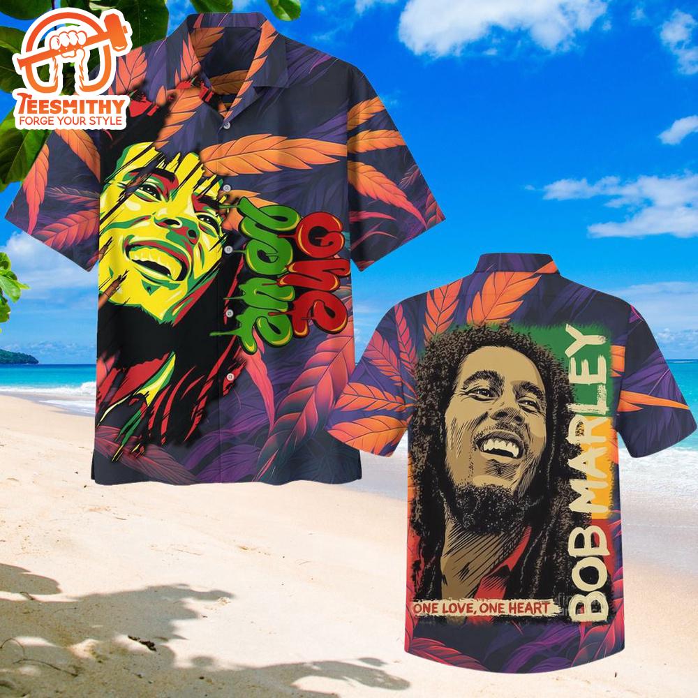 Bob Marley One Love One Heart Hawaiian Aloha Shirts