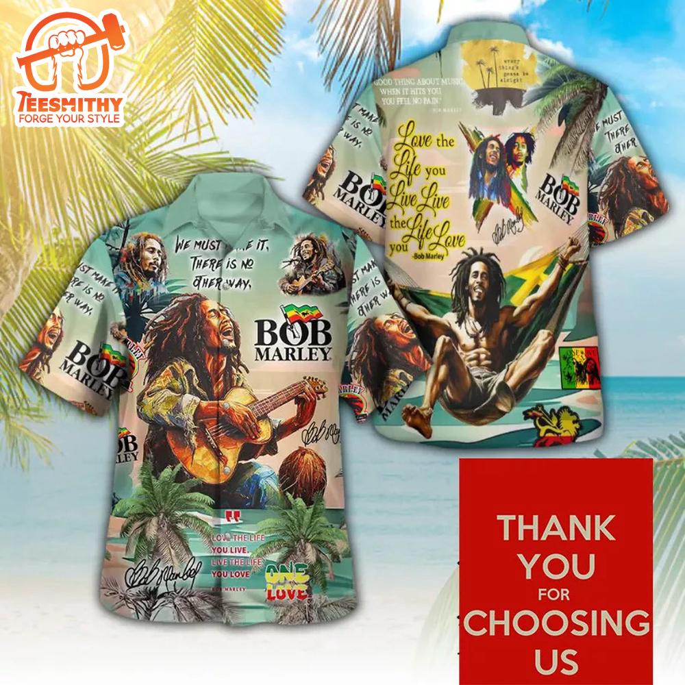 Bob Marley Photo Collage Hawaiian Aloha Shirts With Quotes