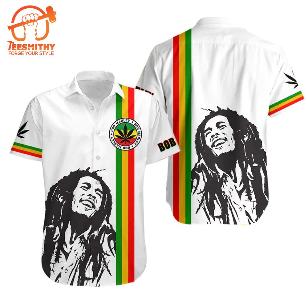 Bob Marley Rasta Stripes Hawaiian Aloha Shirts